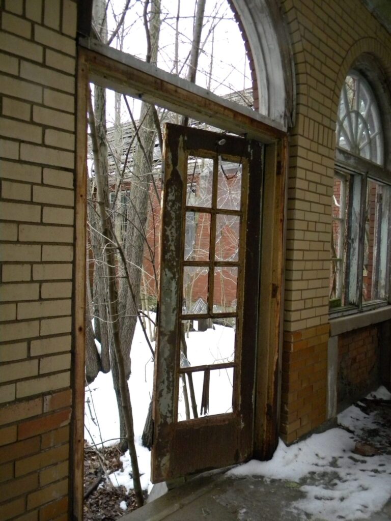 Broken glass door - Morgan Cottage