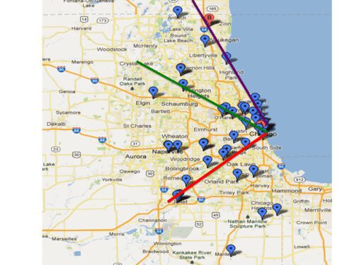 3 ley lines follow rivers in Chicago